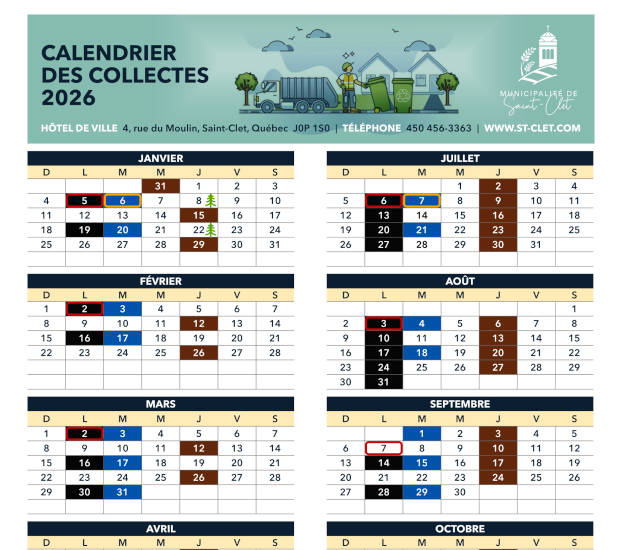 Calendrier des collectes